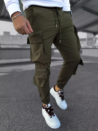 Spodnie męskie bojówki khaki joggery 5006k  