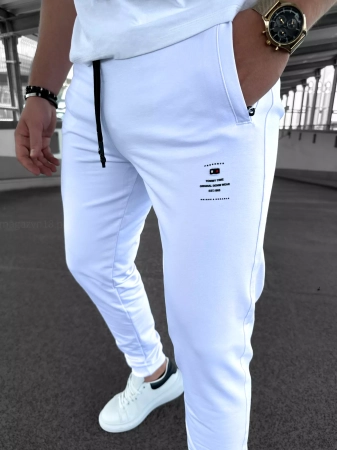 Spodnie dresowe męskie 1007bb białe