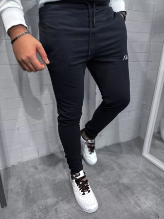 Spodnie dresowe męskie z 100% bawełny czarne BL00c