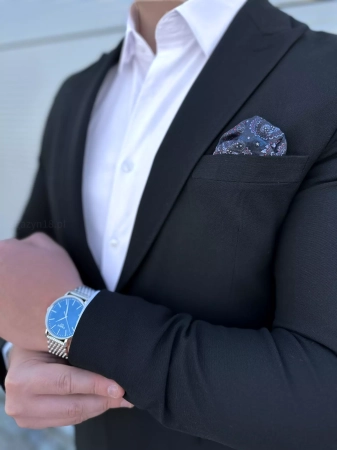 Marynarka męska slim elegancka klasyczna czarna M03-01
