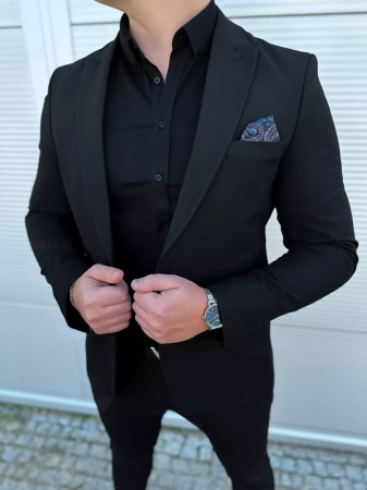 Marynarka męska slim elegancka klasyczna czarna M03-01