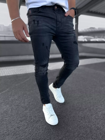 Spodnie męskie jeansowe 611-23 Slimfit ciemno szare