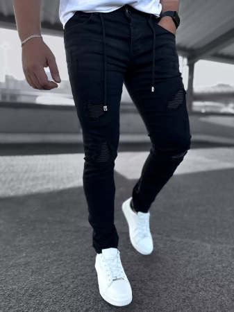 Spodnie męskie jeansowe 100c czarne jeans